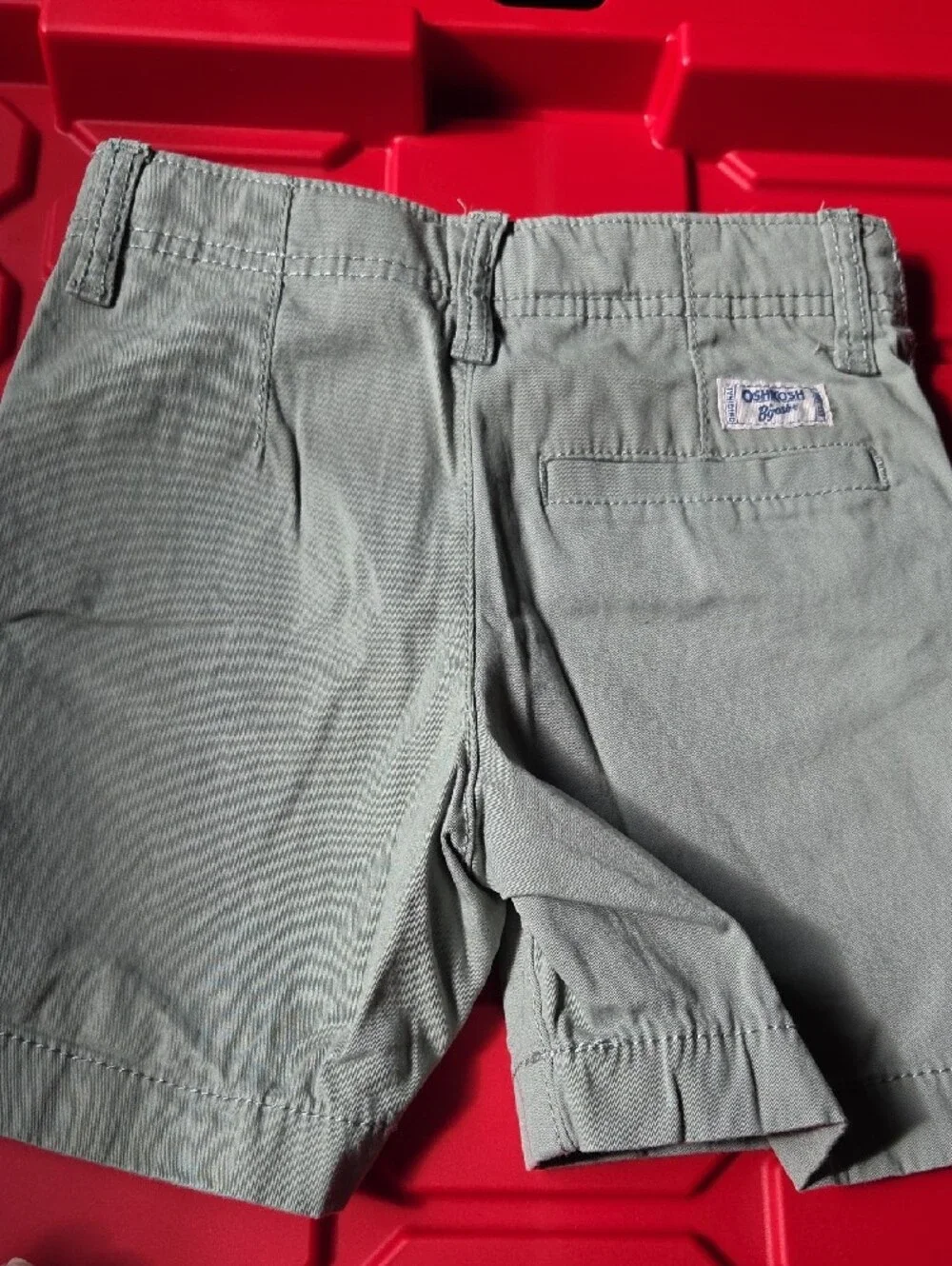 OshKosh B'gosh Light Sage Green Kids Shorts with Chambray Waistband